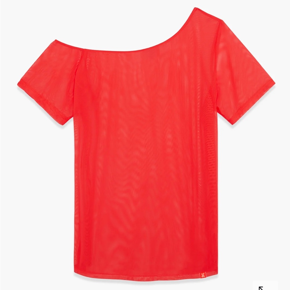 Savage X Fenty I Dare Hue Red Pink Mesh Sleep Shirt with True Blue Bralette Set - Picture 4 of 17